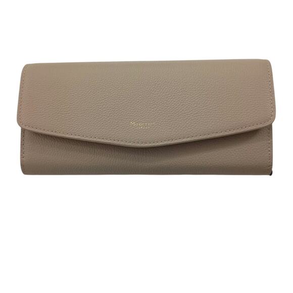 NWT Moncrief London Tillie luxury Italian leather wallet, Sesame. MSRP $360 - Picture 2 of 12